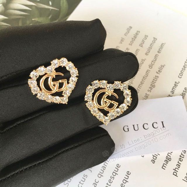 GUCCi飾品 古馳2019新款耳環 Gucci心桃雙G耳釘  zgbq1162